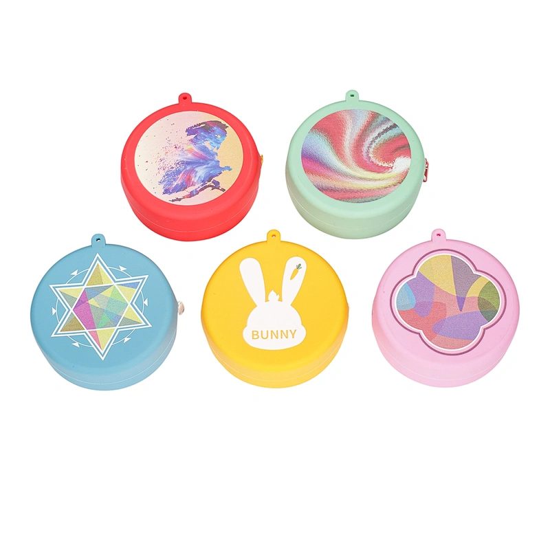 Custom Round Silicone Zipper Purse Printed Coin Purse Cute Color Silicone Pouch Coin Purse